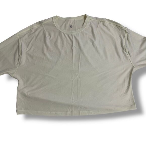 Lululemon Boxy Crop Long Sleeve Pastel Neon Yellow Women’s Size 8 (Relaxed Fit) - Picture 9 of 11